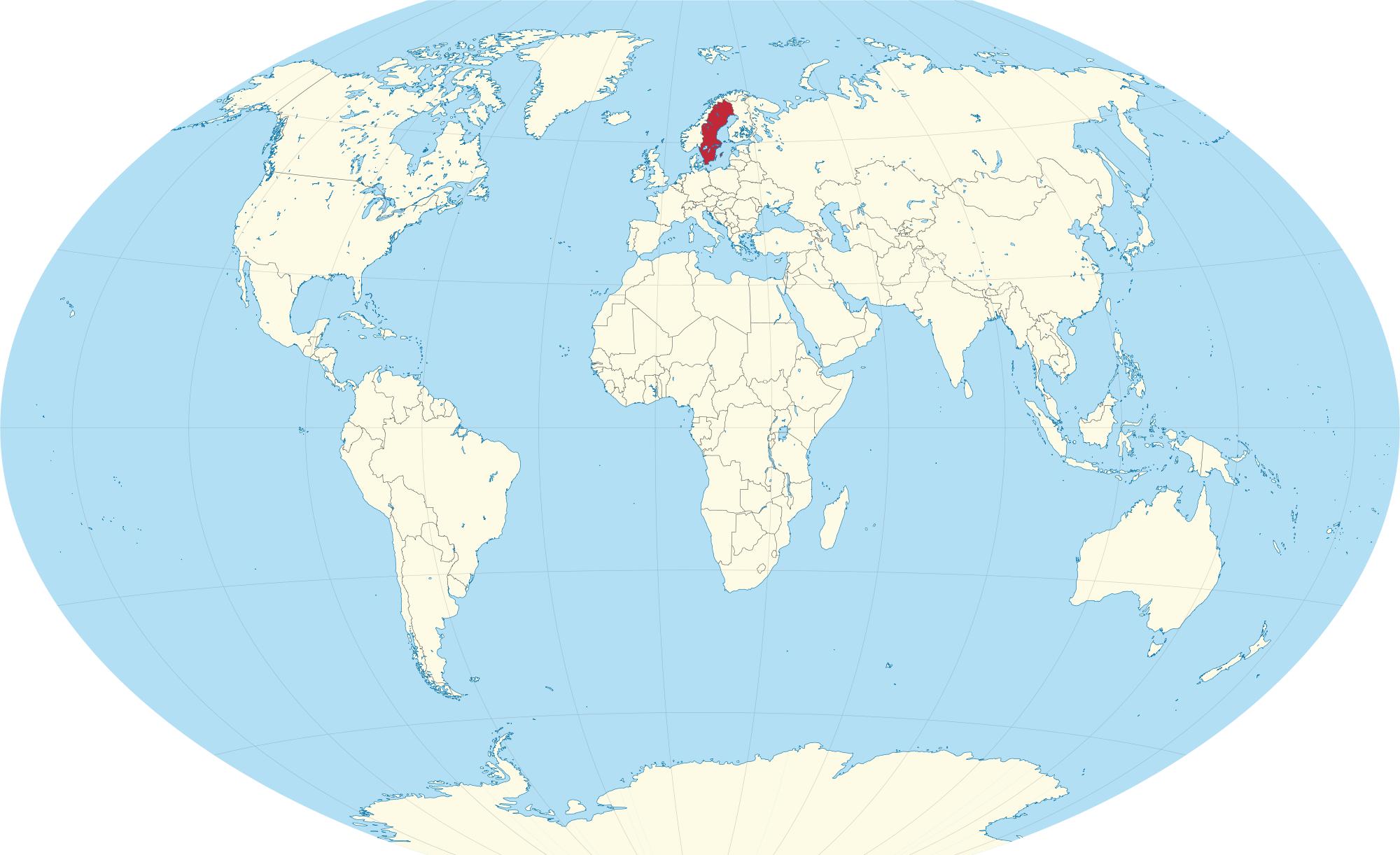 スウェーデン地図の世界 スウェーデンの世界地図 北欧のヨーロッパ