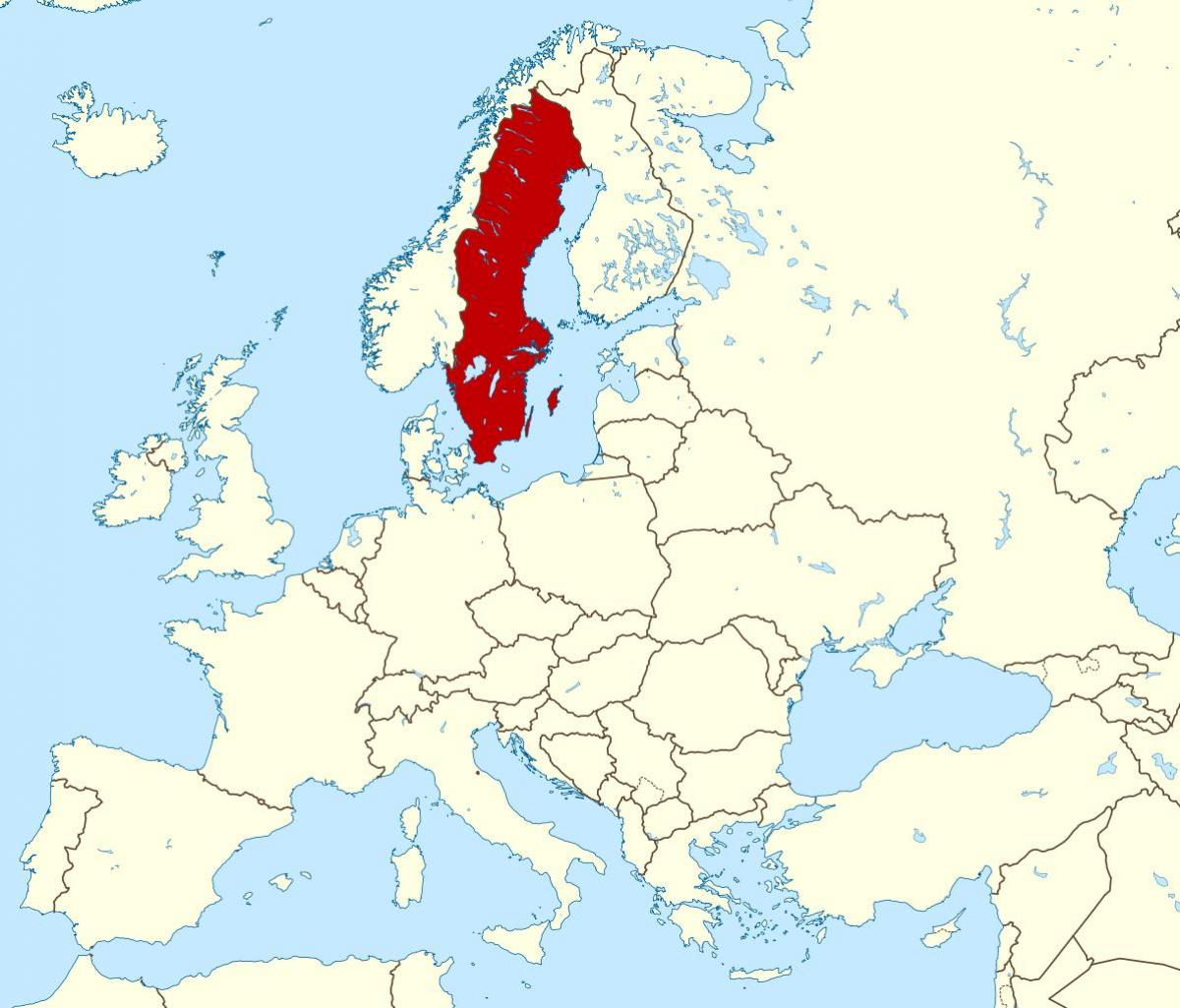 スウェーデン地図と欧州の地図のスウェーデンのヨーロッパ 北欧のヨーロッパ