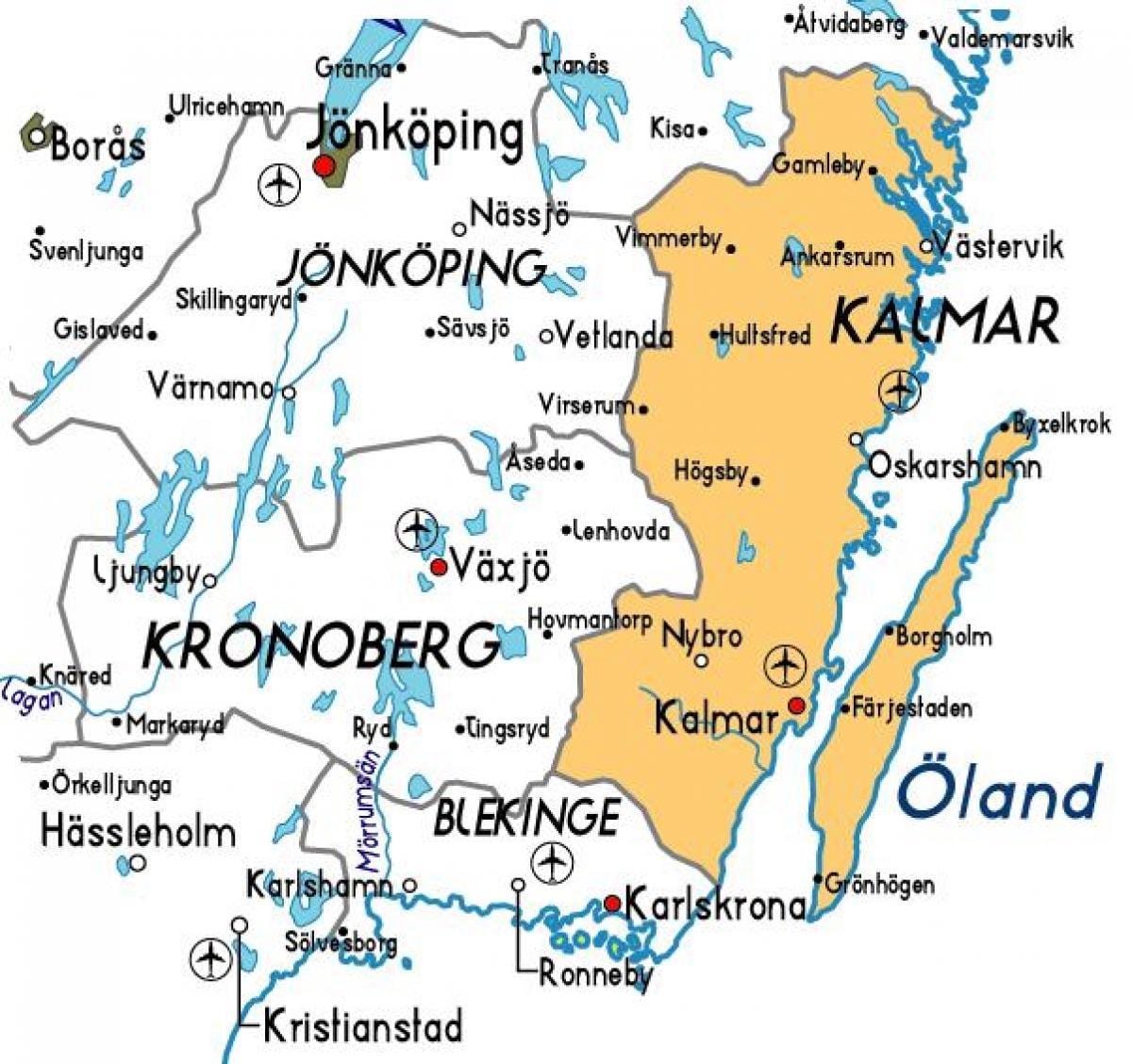 カルマルスウェーデンの地図