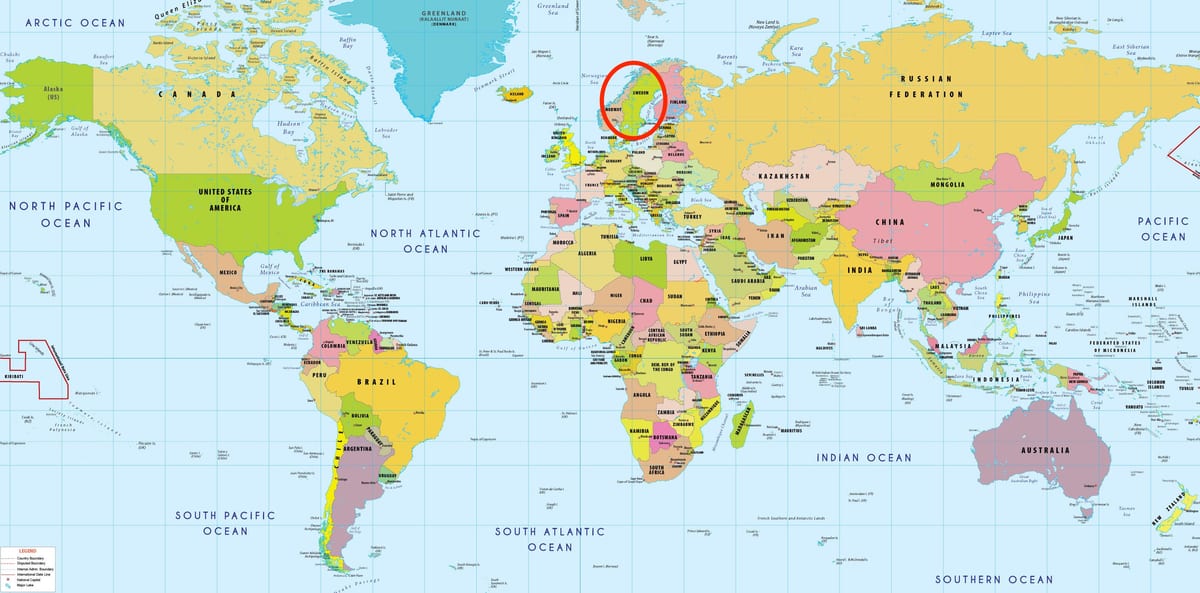 スウェーデンの地図