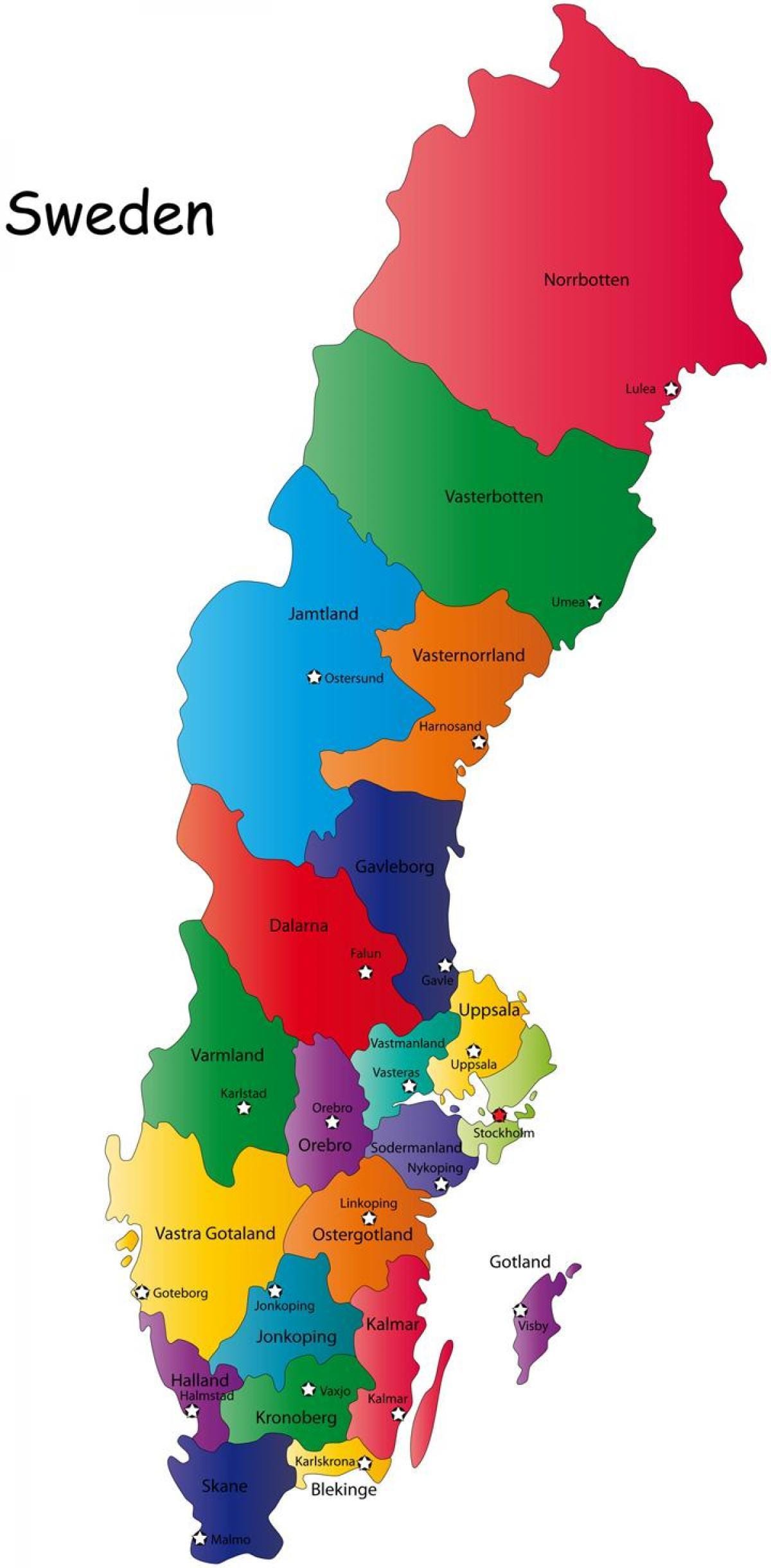 地図のスウェーデン郡