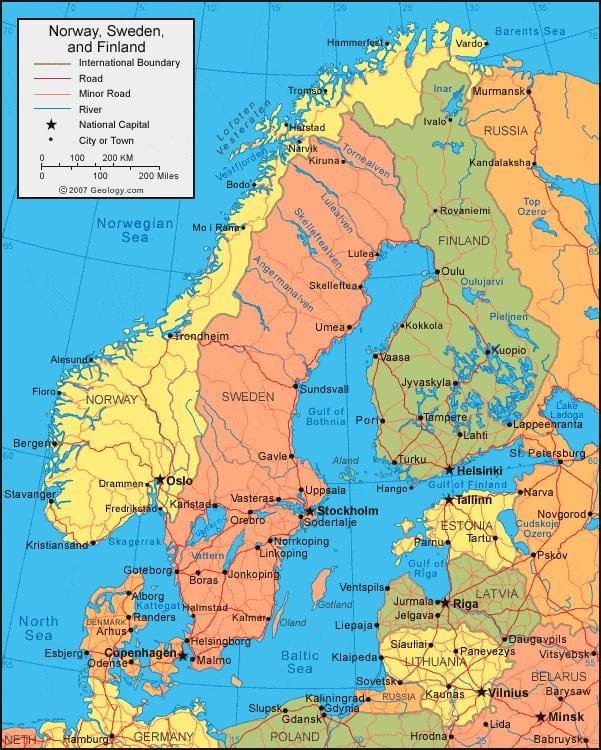 スウェーデン地図の位置