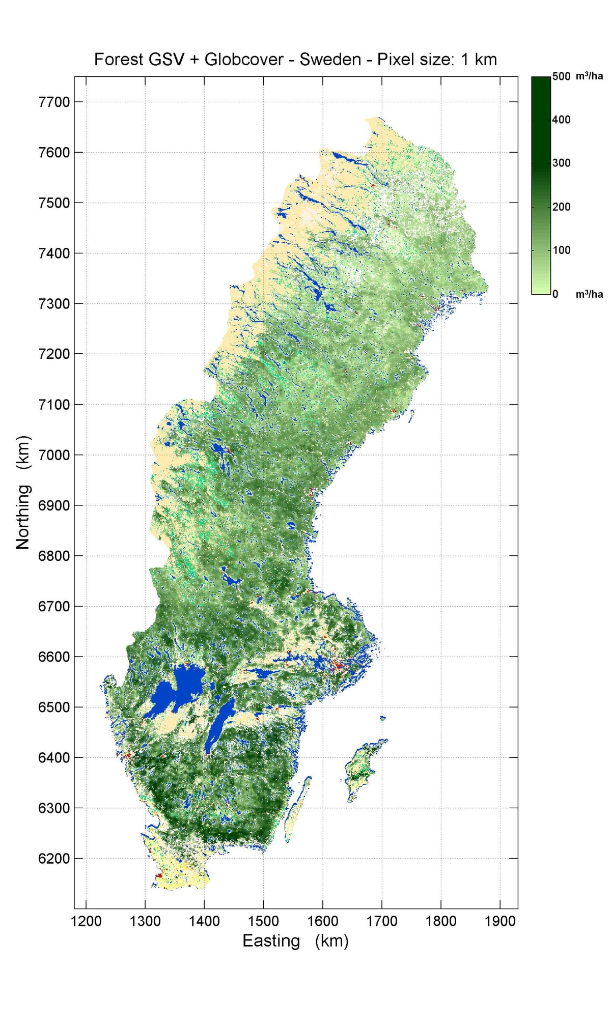 地図のスウェーデンの森