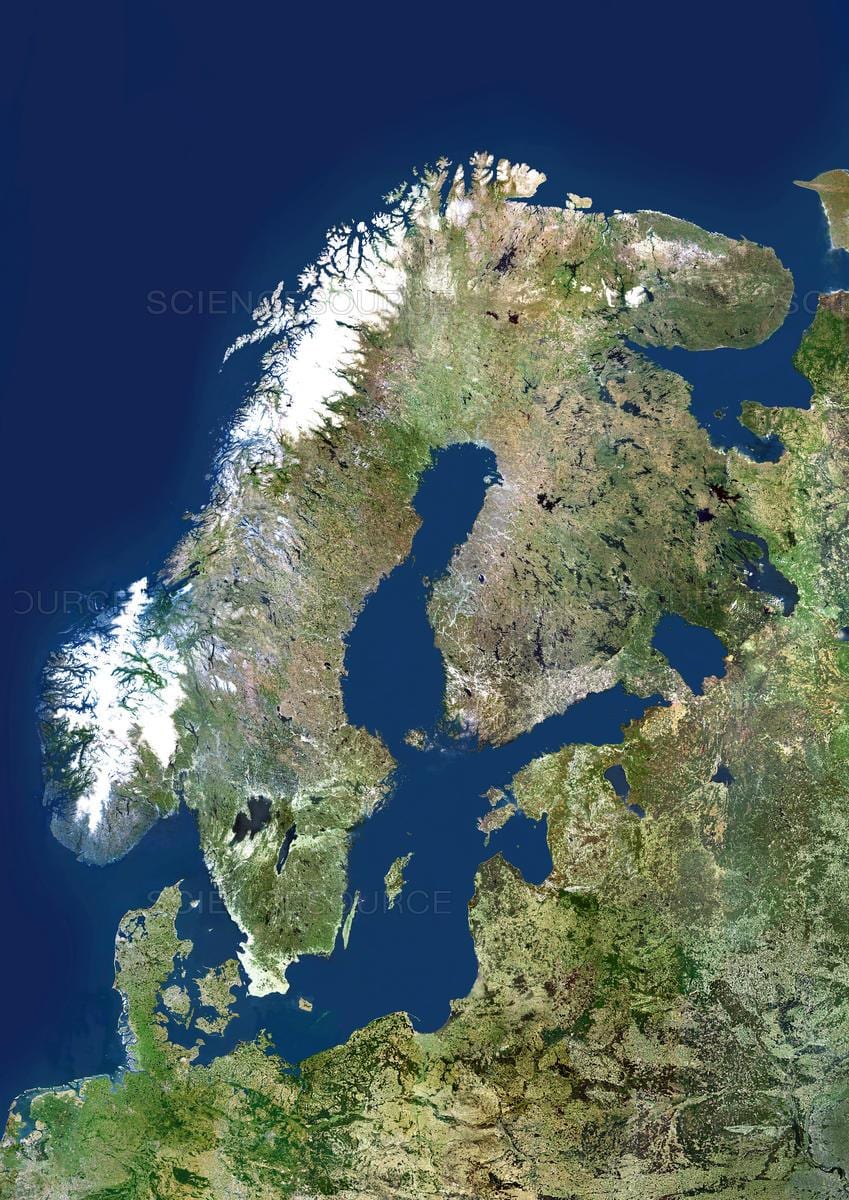 地図のスウェーデン衛星