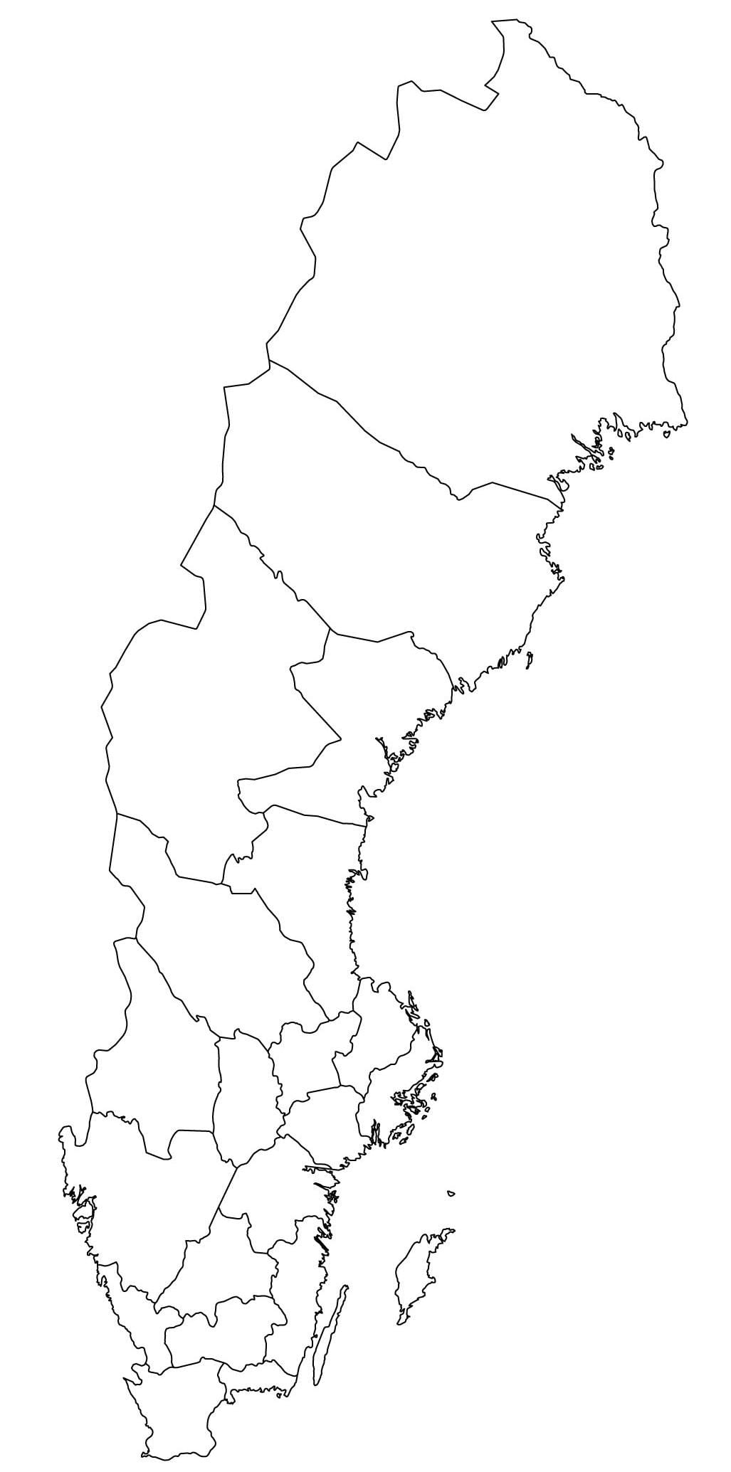 概要地図のスウェーデン