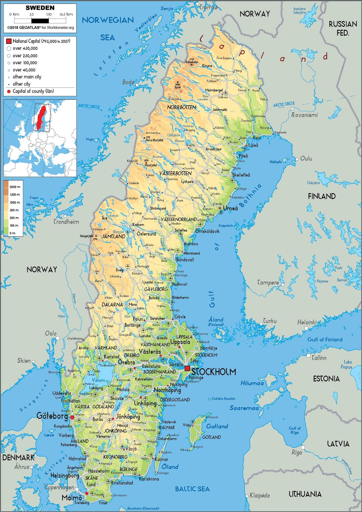 地図のスウェーデン川