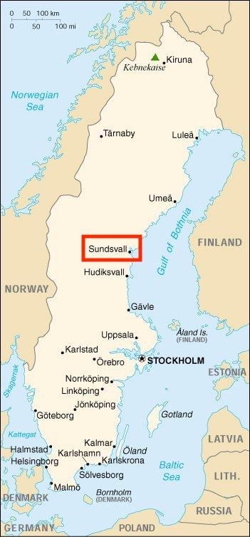 地図のスモポールスンツバルスウェーデン