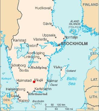 地図のベクショースウェーデン