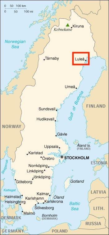地図のルレオ工科スウェーデン
