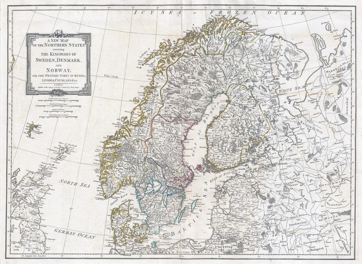 古いスウェーデンの地図