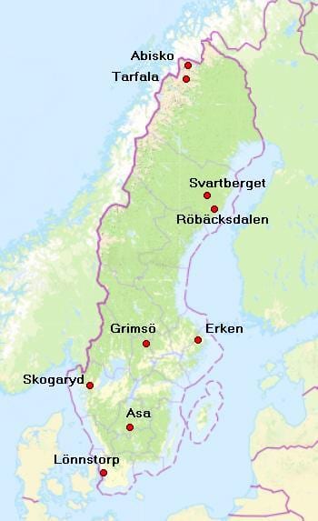 地図abiskoスウェーデン
