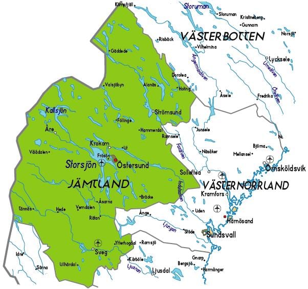 地図Jamtlandスウェーデン