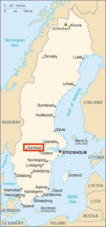 地図Karlstadスウェーデン
