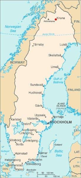 地図Kirunaスウェーデン