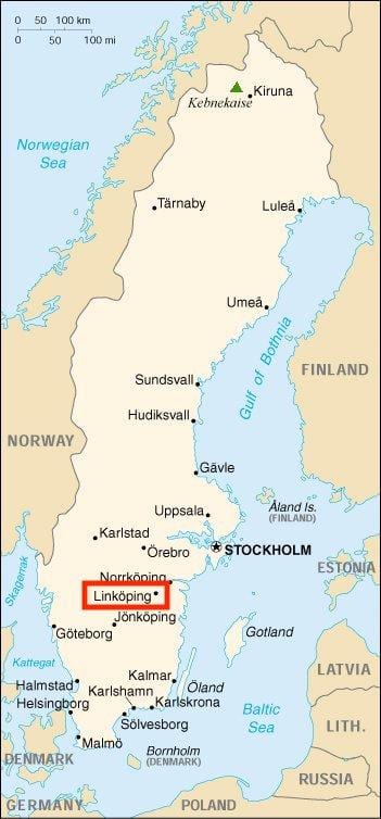 地図Linkopingスウェーデン