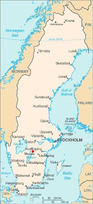 地図Motalaスウェーデン