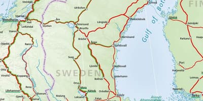 レールスウェーデンの地図