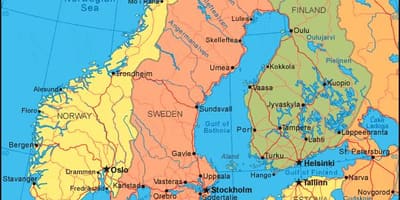 スウェーデン地図の位置