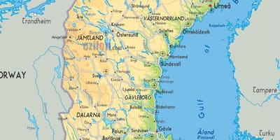地理的地図のスウェーデン