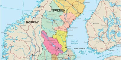 政治地図のスウェーデン