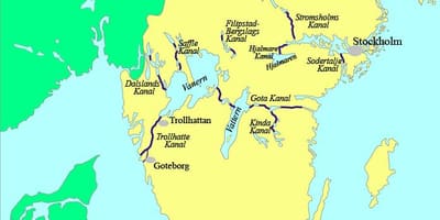 地図のスウェーデンの運河