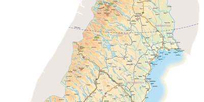 地図の北部スウェーデン