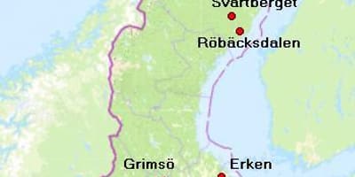 地図abiskoスウェーデン