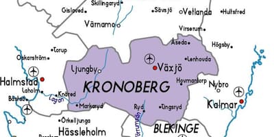 地図Kronobergスウェーデン