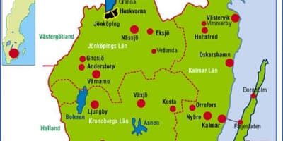 地図Smalandスウェーデン