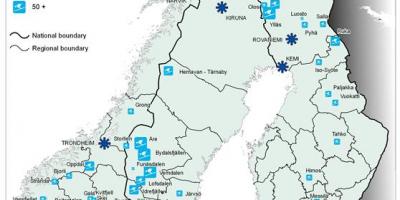 スウェーデンスキーリゾート地図